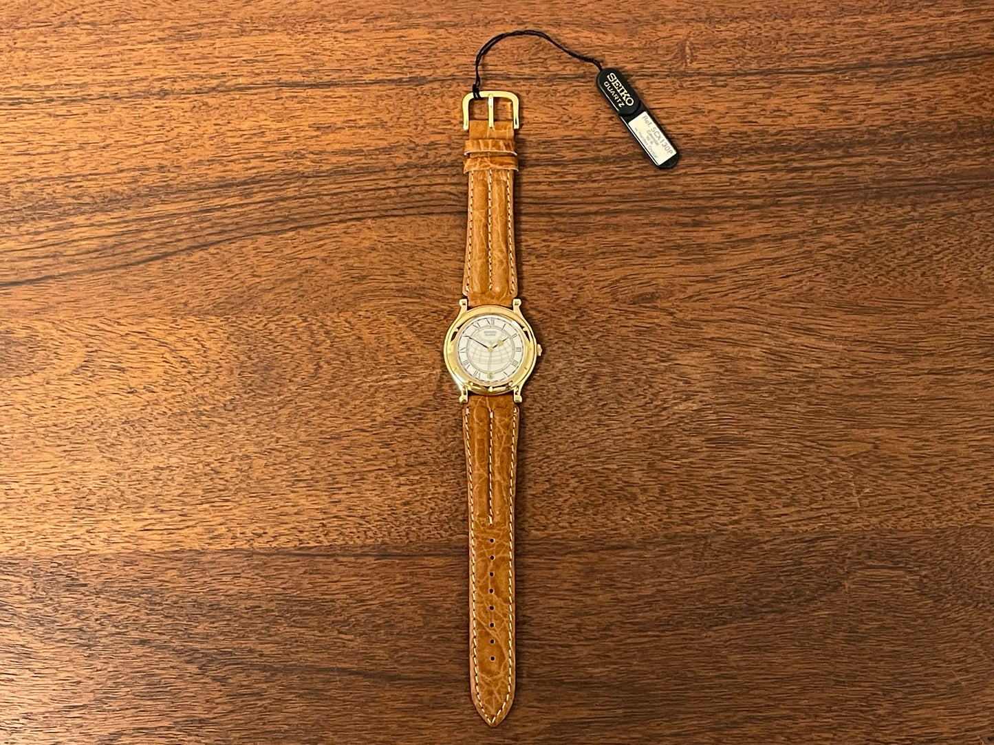 (1999) Seiko 5Y22-6050 Age of Discovery (AOD) dress watch - white dial w/ black Roman numerals (NOS)