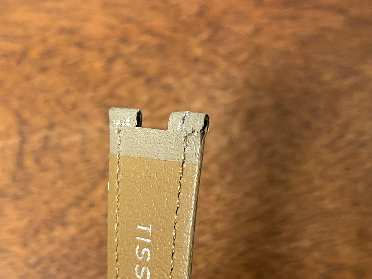 18mm Tissot Rockwatch R151 grey leather strap (NOS)