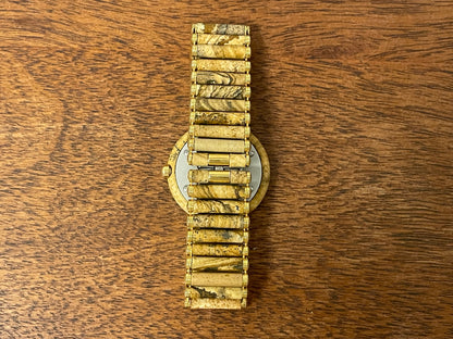 (1980s) Tissot RockWatch R150 brown/beige jasper - stone bracelet - mid size model