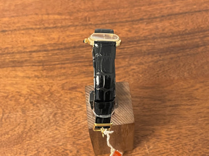 (1970s) Certina 706SP dress watch - gold plated case - black dial w/ diamond markers - small size (NOS)