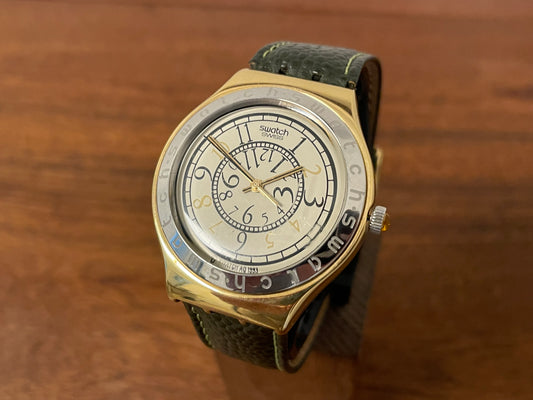 Front side (1993) Swatch YGG100 Irony big "Big Renverse" (NOS + full set)