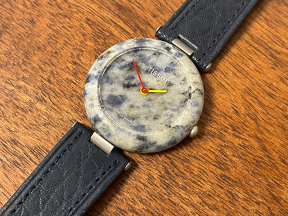 (1980s) Tissot RockWatch R150 light blue sodalite - mid size model (NOS)