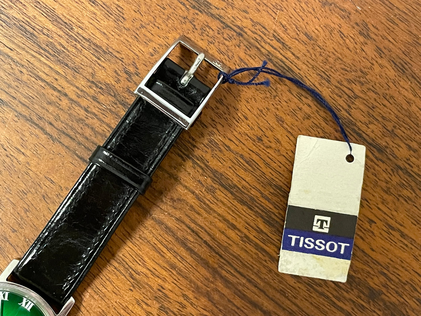 (1970s) Tissot 41070 Stylist dress watch - silver case - brushed green/orange gradient dial w/ white Roman numerals (NOS)