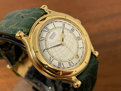 (1999) Seiko 5Y22-6050 Age of Discovery (AOD) dress watch - white dial w/ black Roman numerals (NOS)