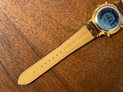 (1992) Seiko 7T39-7A00 Age of Discovery (AOD) chronograph -  gold case w/ white speckled dial (NOS)