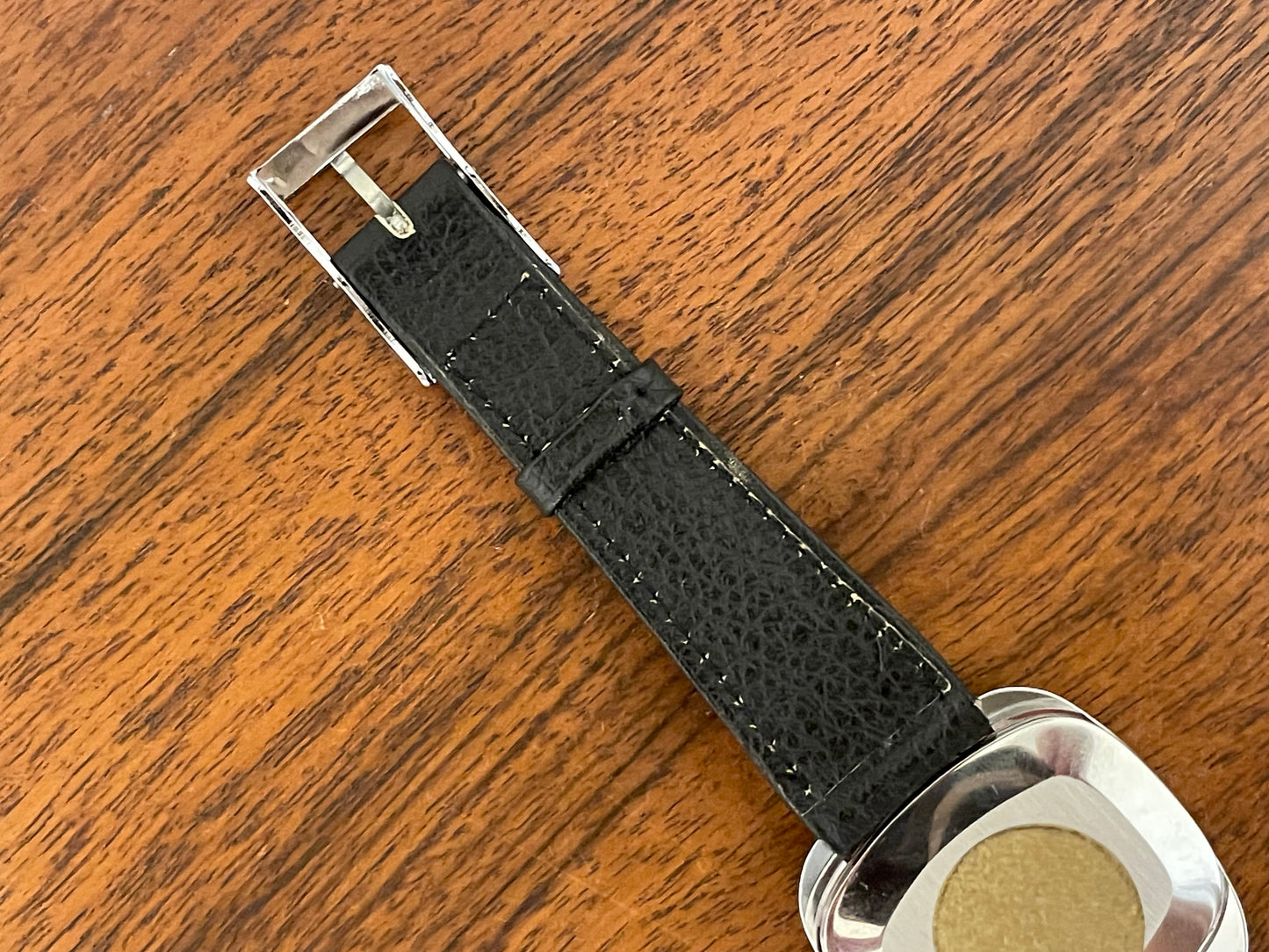 (1970s) Tissot 41436 Stylist dress watch - silver “tv case” - sunburst blue dial w/ silver stick markers (NOS)