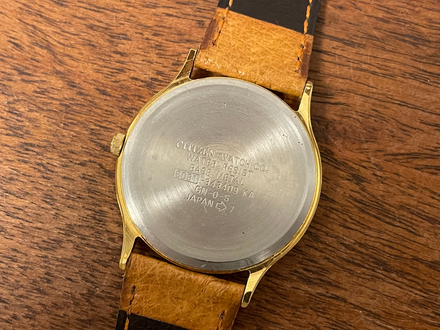 (1980s-1990s) Citizen "Fuji Television" logo dress watch - creme dial w/ black Arabic numerals