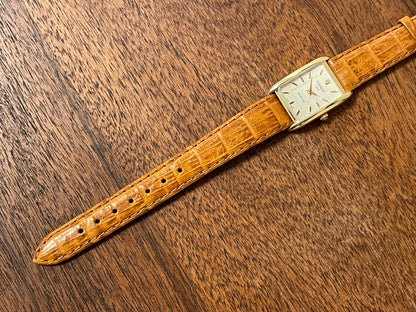 (1990s) Tissot T815 Fascination "Tank" - champagne dial with gold markers - small size (NOS)