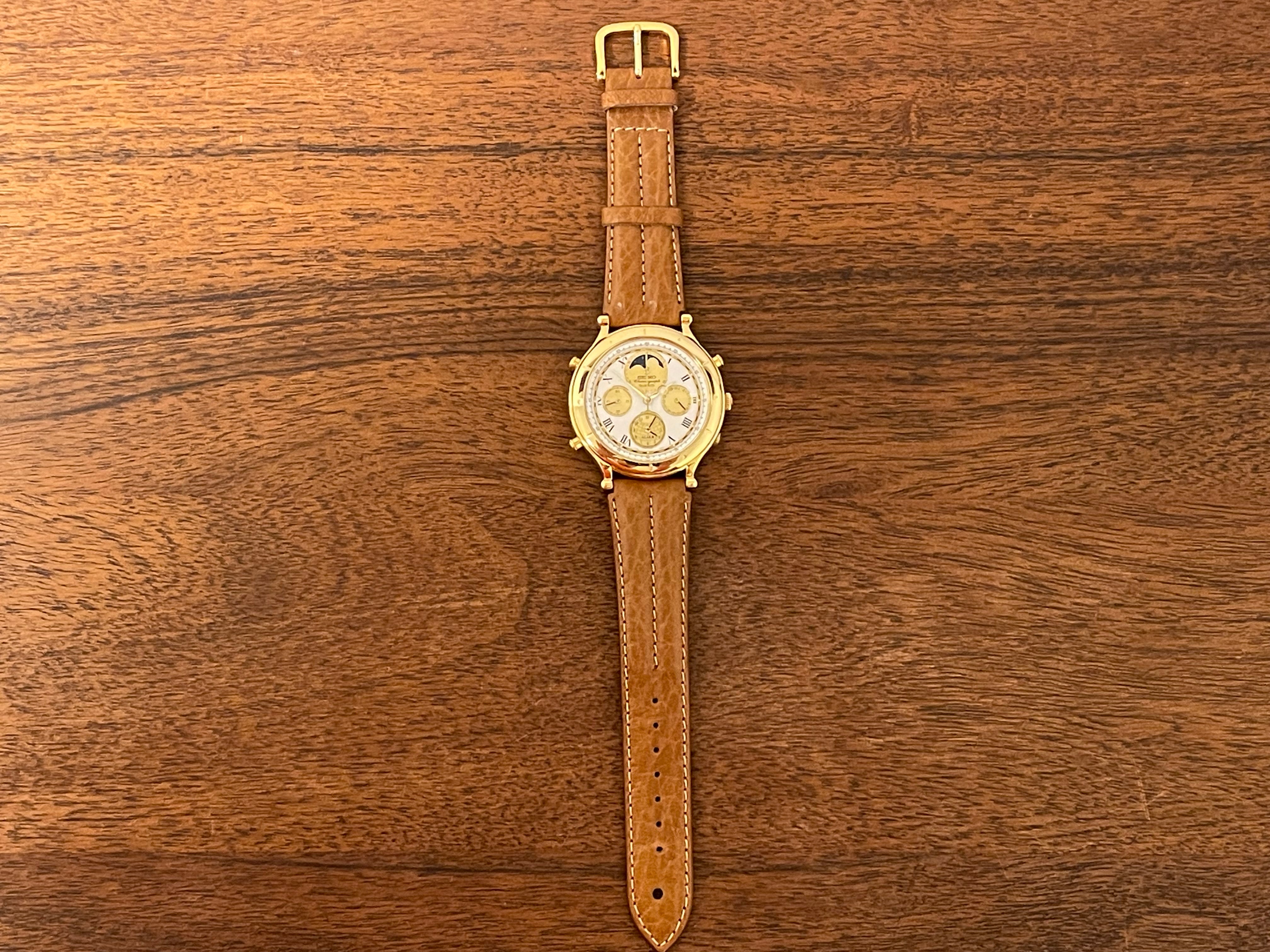 1990) Seiko 7T36-7A10 Age of Discovery (AOD) chronograph - gold