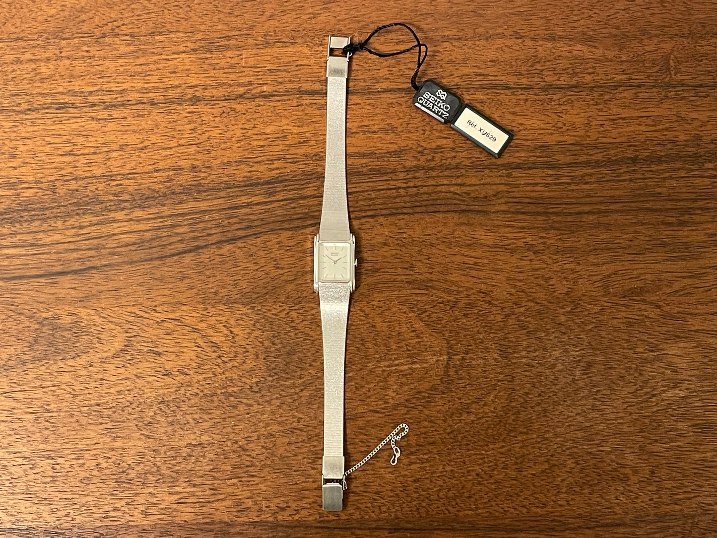 (1981) Seiko 1400-3290 "Tank" - silver dial w/ silver stick markers - small size (NOS)