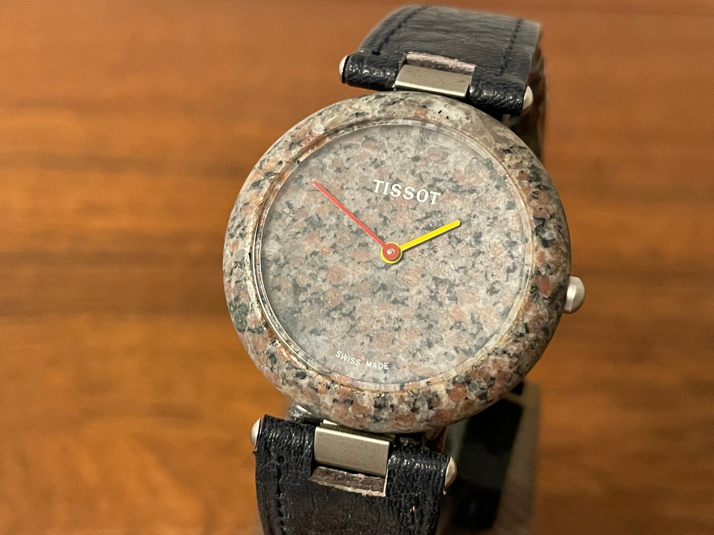 (1980s) Tissot RockWatch R151 grey/brown granite - large size model