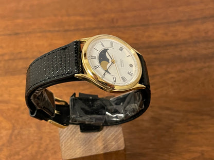 (1984) Seiko 7434-7000 dress watch - cream dial w/ moonphase & Roman numerals