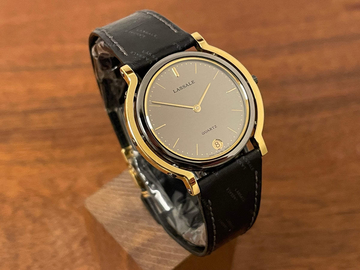 (1982) Seiko 7759-6039 Lassale dress watch - bi-color case - silver dial w/ gold stick markers (NOS)