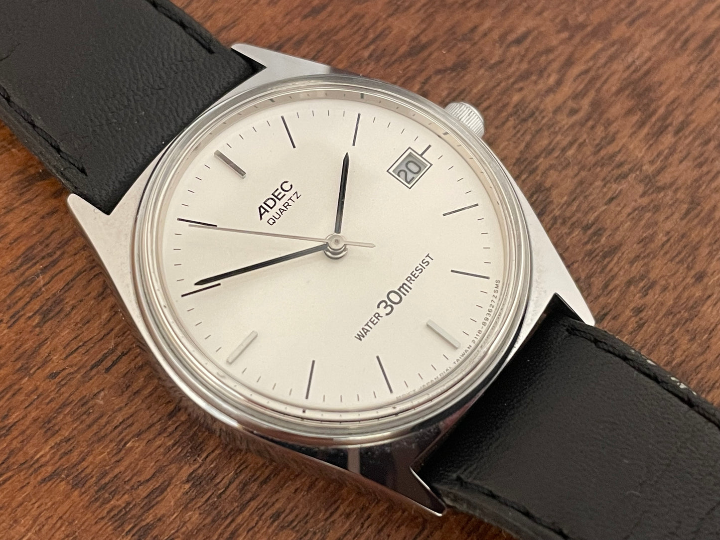 (1990s) ADEC (by Citizen) AGO-917-12Z - silver dial w/ silver markers (NOS)