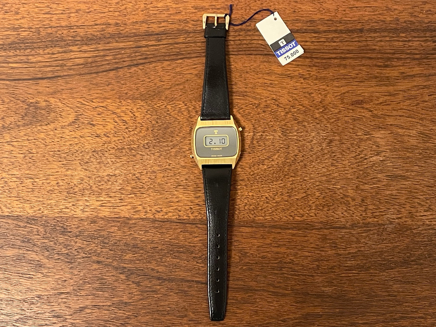 (1970s) Tissot 652-95010 cal. 4012 digital watch  - gold case - mirror dial w/ LCD (NOS)