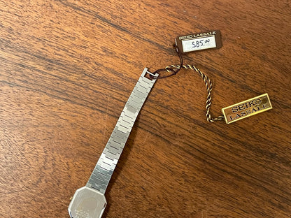 (1982) Seiko 8420-5129 Lassale dress watch - bi-color integrated bracelet & case - silver dial - small size (NOS)