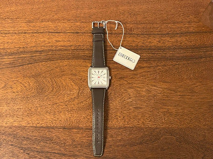 (2007) Seiko 7N42-0DN0 "Tank Jumbo" - white dial w/ red highlights (NOS)