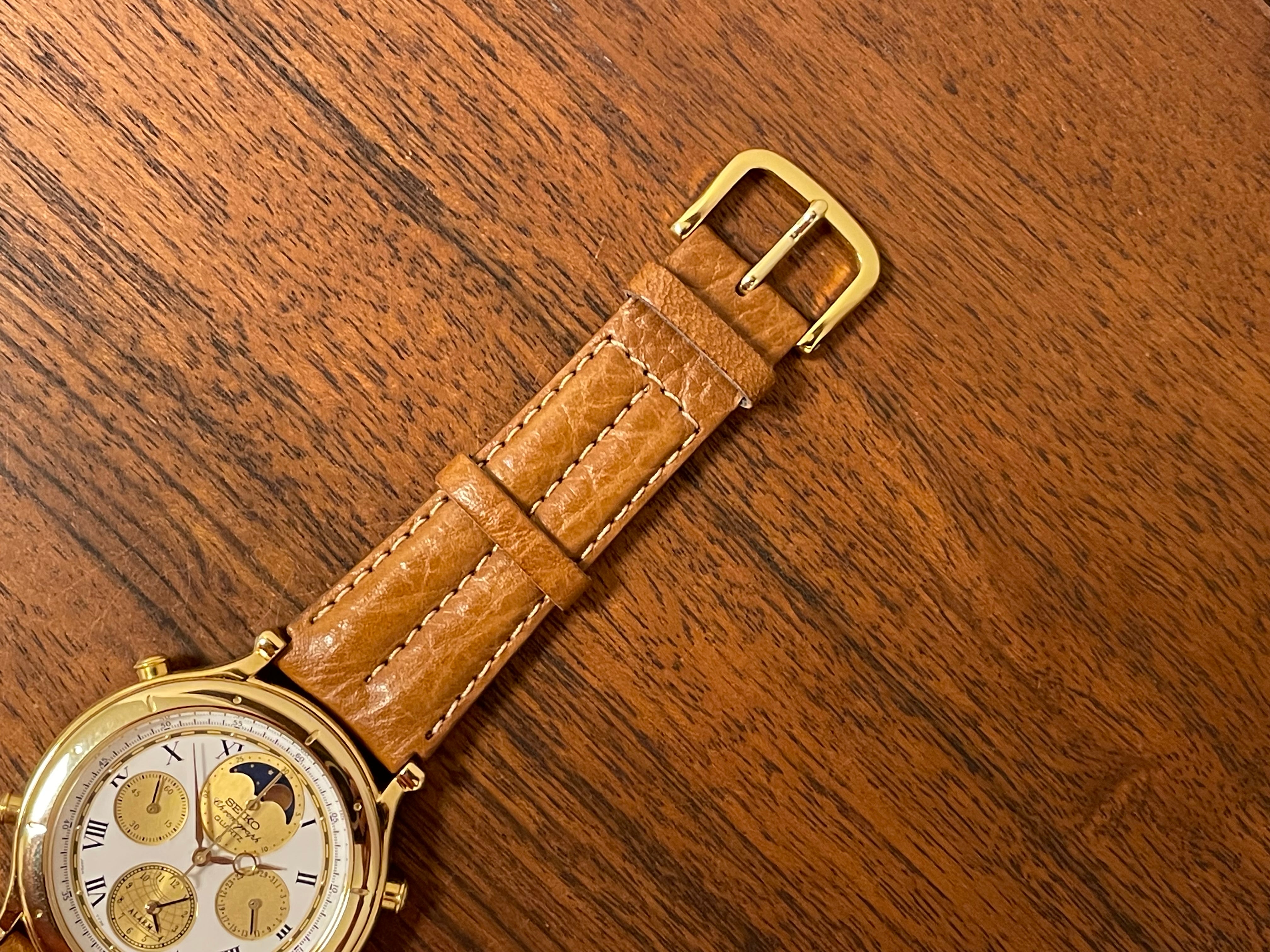 1990) Seiko 7T36-7A10 Age of Discovery (AOD) chronograph - gold