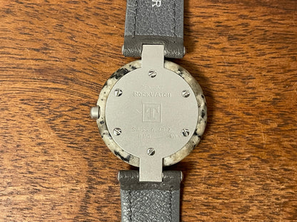 (1980s) Tissot RockWatch R150 beige/black granite - mid size model (NOS)