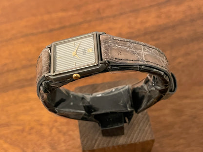 (1985) 2C20-6230 "Tank" - grey case - silver striped "pyjama" dial w/ gold stick markers - small size (NOS)