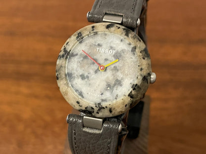 (1980s) Tissot RockWatch R150 beige/black granite - mid size model (NOS)