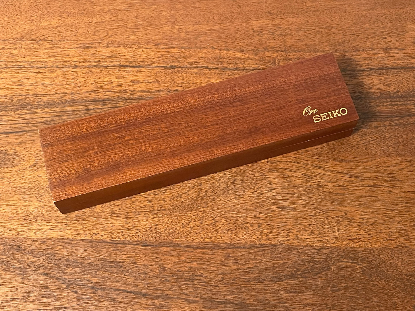 Vintage Seiko “Oro” rectangular wooden box