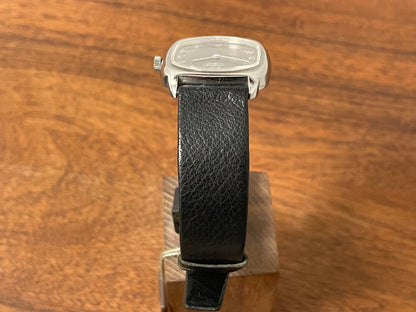 (1970s) Longines "Ellipse" ref. 1006 cal. 428 - brushed silver dial w/ white Arabic numerals (NOS)
