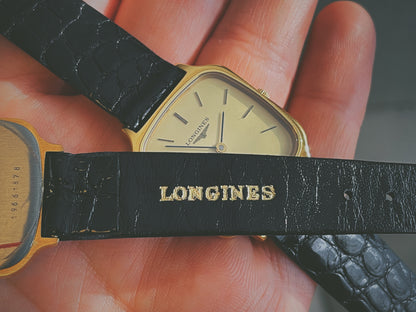 Vintage longines dress watch leather strap
