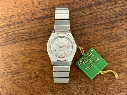 (1970s) Mondia (by Zenith) 8622 "Royal Oak" - silver brushed dial w silver markers - small size (NOS)
