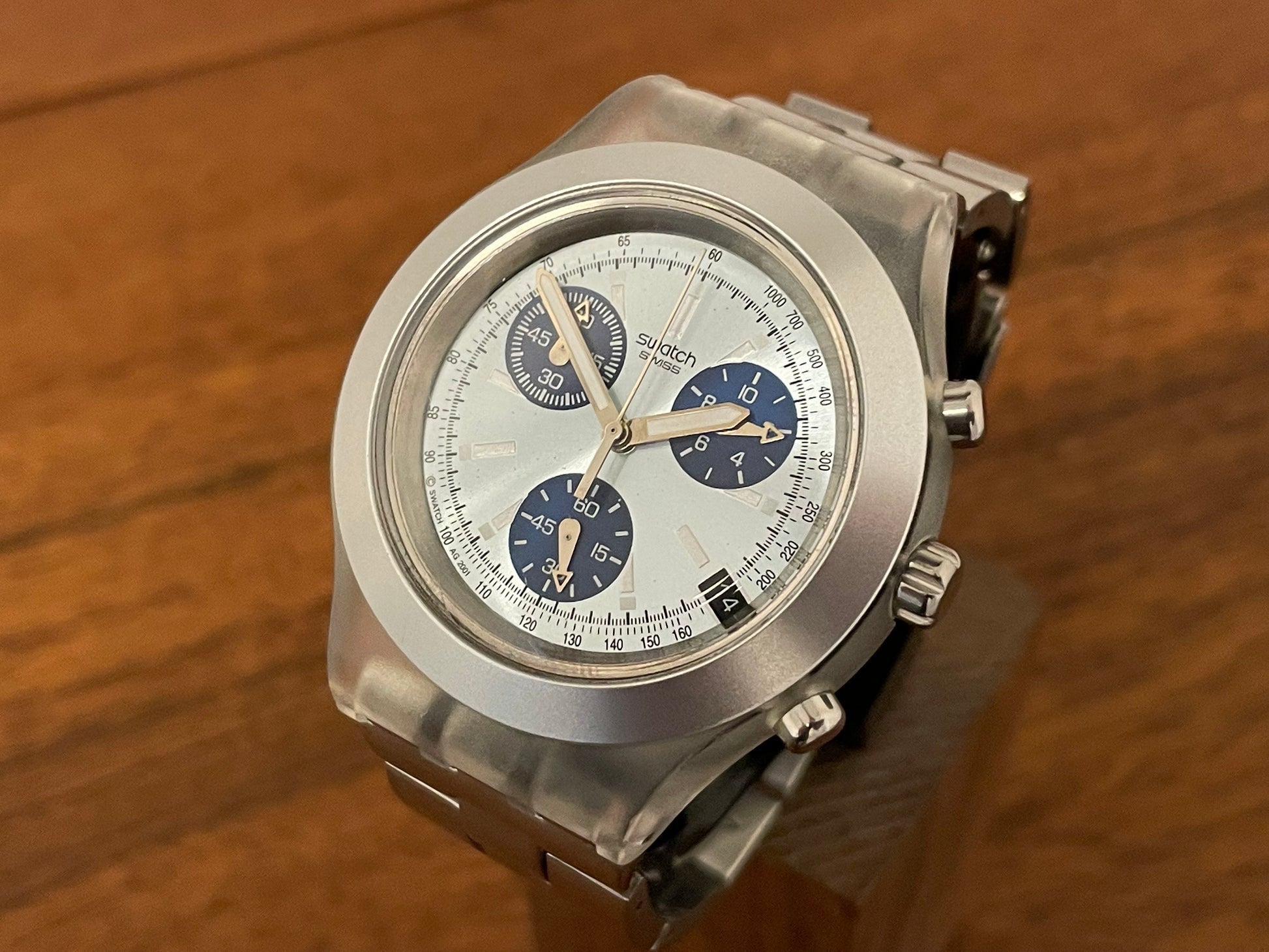 (2001) Swatch SVCK4002G Irony Diaphane Chrono "ICESTORM" front view