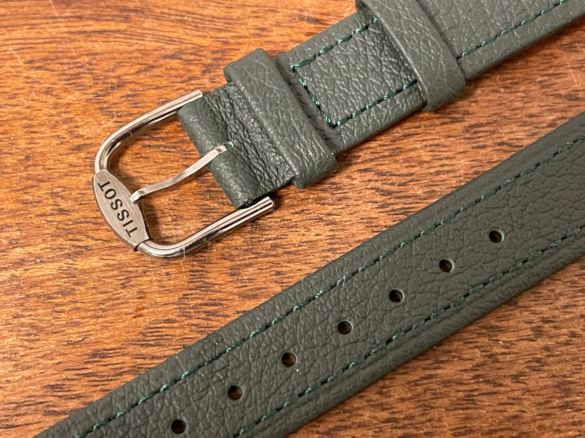 16mm Tissot Rockwatch R150 dark green leather strap (NOS)