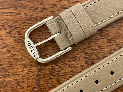 18mm Tissot Rockwatch R151 grey leather strap (NOS)