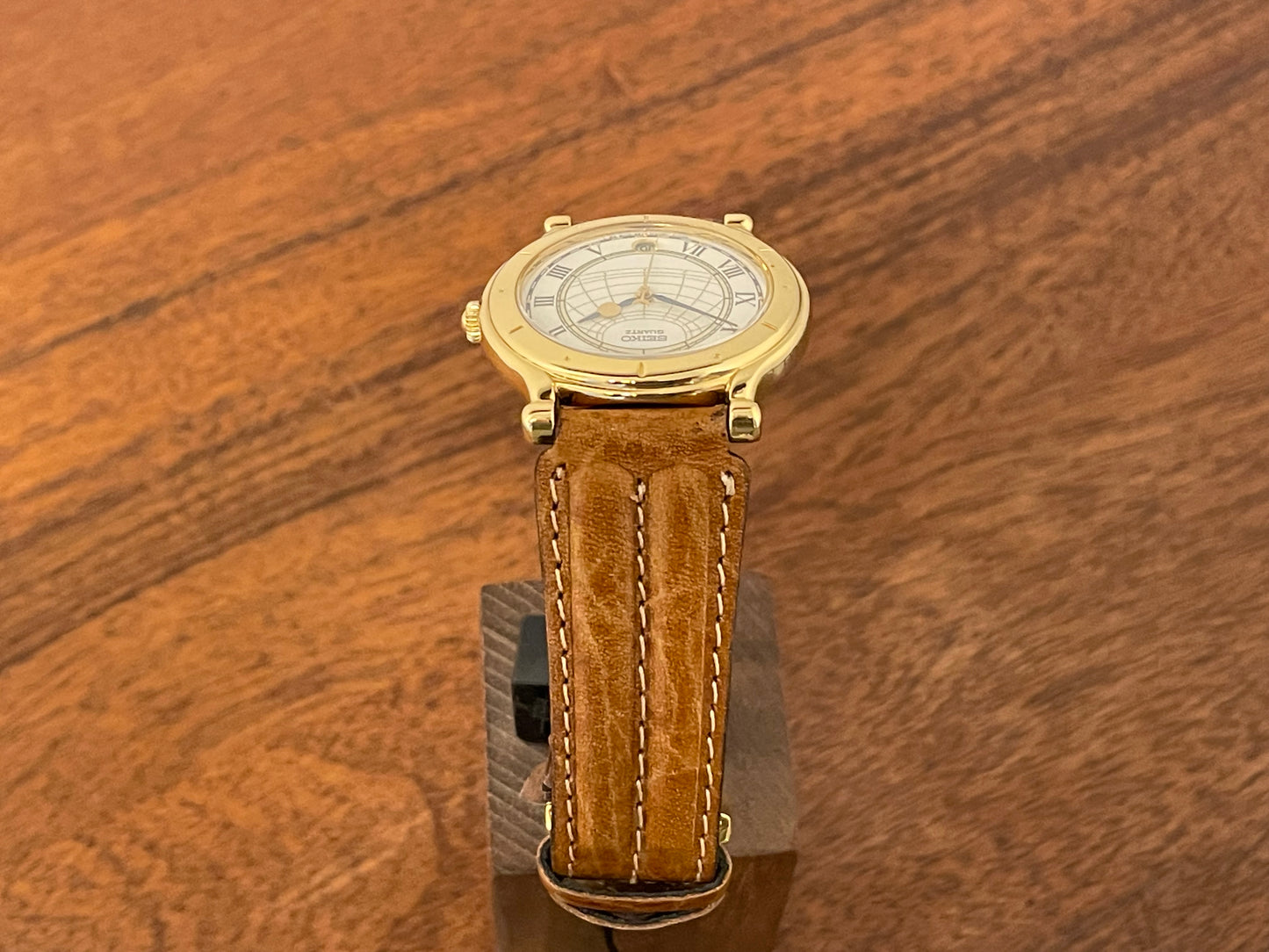 (1999) Seiko 5Y22-6050 Age of Discovery (AOD) dress watch - white dial w/ black Roman numerals (NOS)