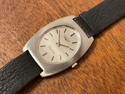 (1970s) Longines Flagship ref. 4036 cal. 428 - tonneau case - silver dial w/ silver stick markers (NOS)