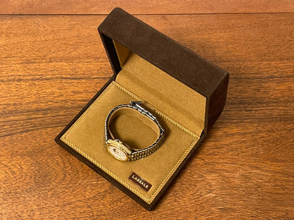 (1985) Lassale (by Seiko) 7454-5009 dress watch - white dial w/ moonphase complication (NOS)