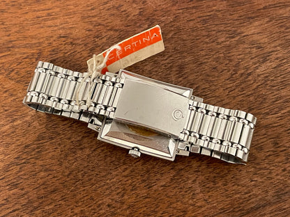 (1960s) Certina 5301.115 Town & Country - bracelet - square case - black dial w/ silver markers (NOS)