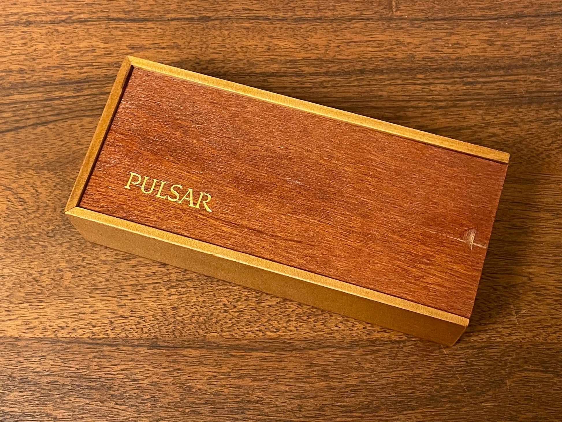 Vintage Pulsar rectangular wooden box