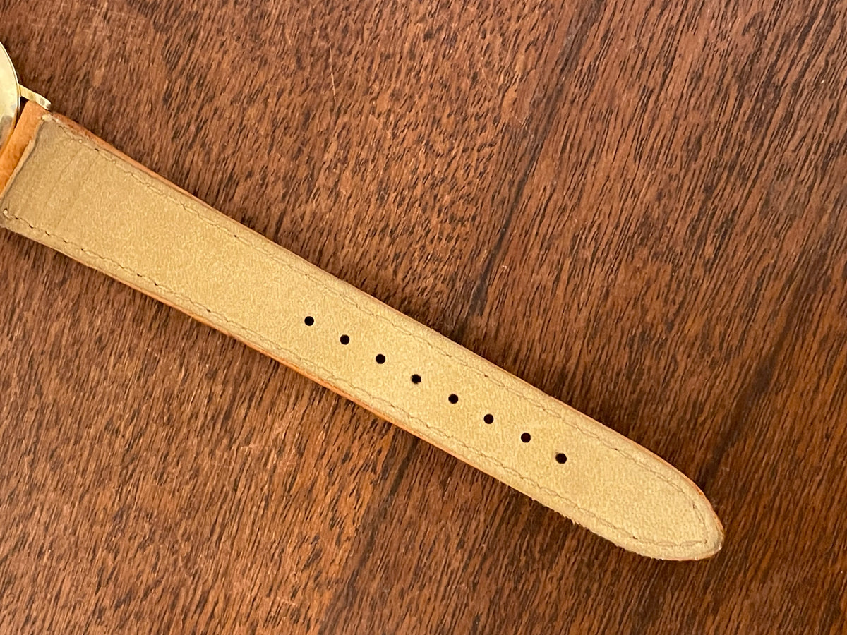 (1977) Seiko 43-0150 14K solid gold dress watch - rope bezel -  gold textured dial w/ gold markers