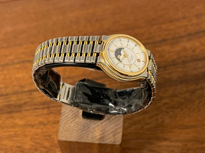 (1985) Lassale (by Seiko) 7454-5009 dress watch - white dial w/ moonphase complication (NOS)