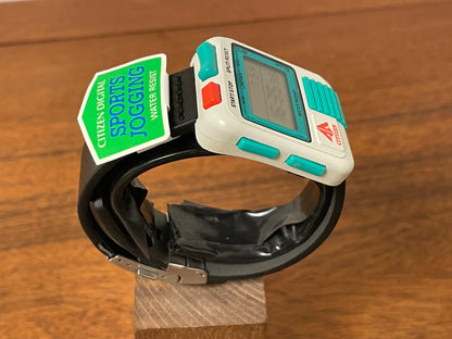 (1986) Citizen Promaster Sports Jogging digital “Bullhead” D050 - white/teal (NOS)