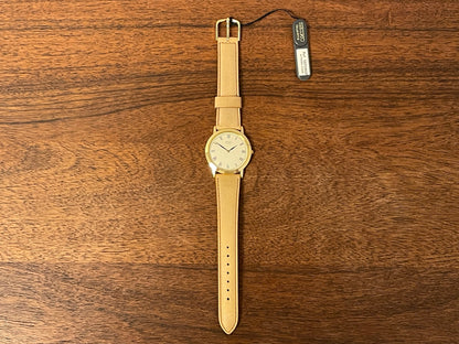(1989) Seiko 5Y94-8000 dress watch - gold case - cream dial w/ black Roman numerals (NOS)