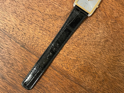 (1981) Seiko 6020-5809 Lassale "Tank" dress watch - silver dial w/ gold stick markers (NOS)