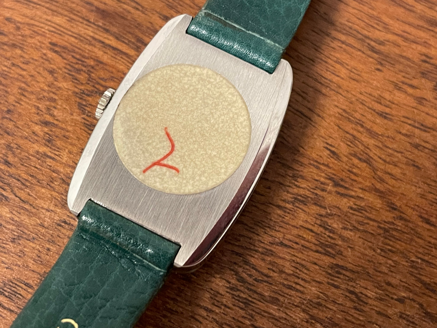 (1970s) Tissot Stylist dress watch - oval grey sunburst dial w/ white stick markers - small size (NOS)