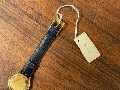 (1970s) Certina 6797 dress watch - gold plated 10M case - green dial w/ diamond markers - small size (NOS)