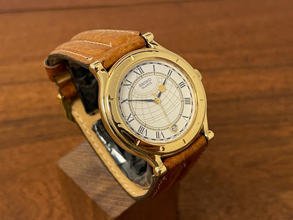 (1999) Seiko 5Y22-6050 Age of Discovery (AOD) dress watch - white dial w/ black Roman numerals (NOS)