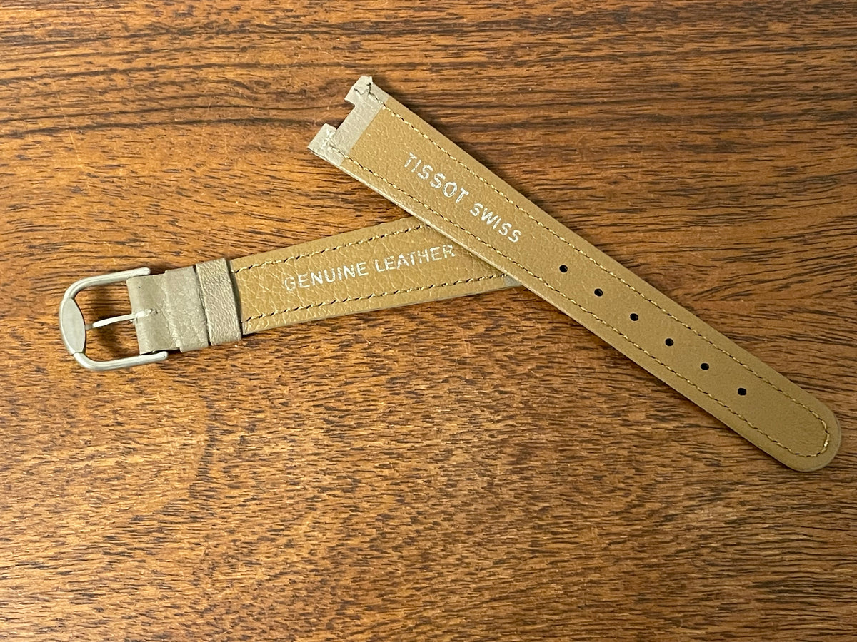 18mm Tissot Rockwatch R151 grey leather strap (NOS)