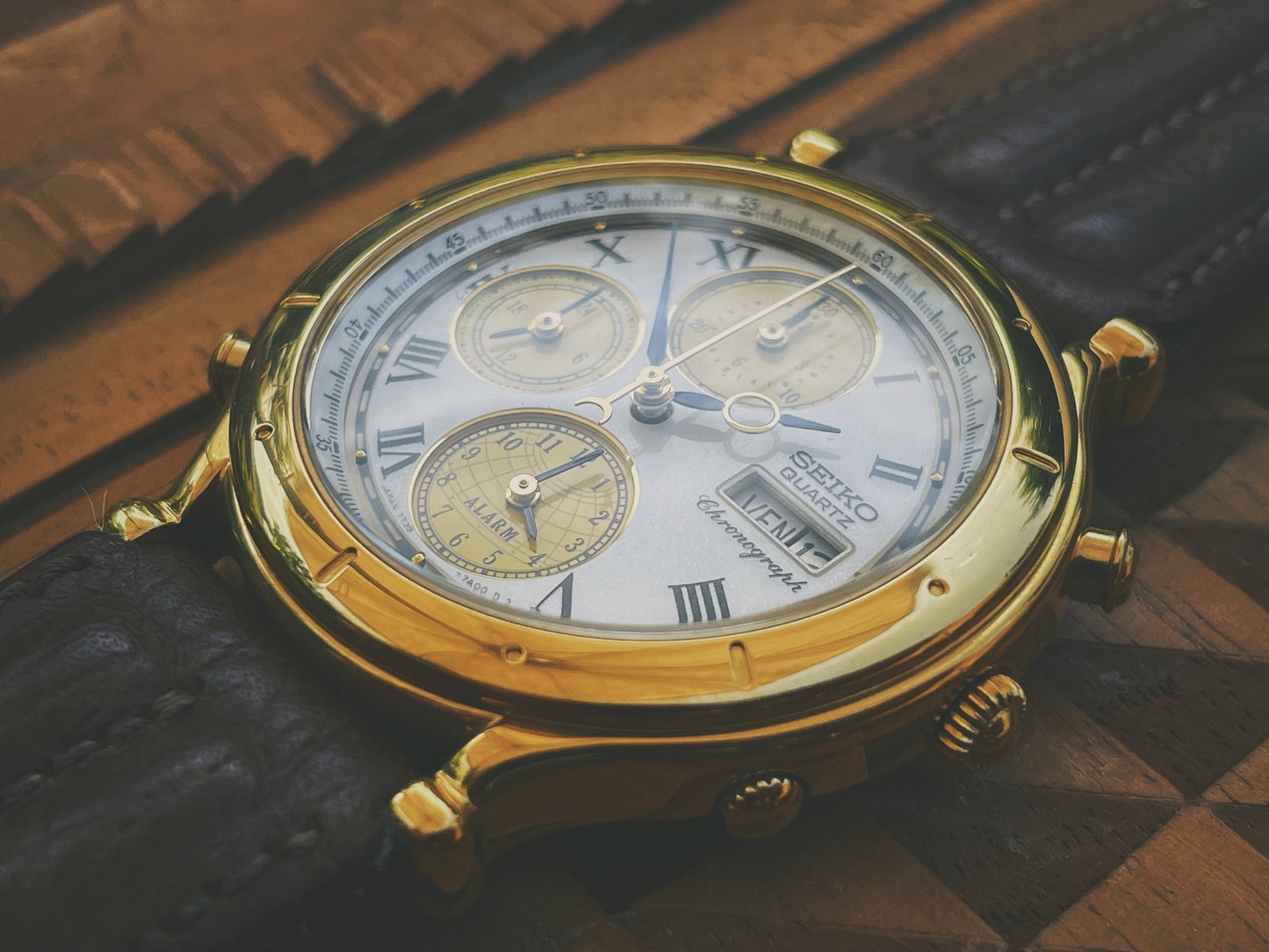 Close-up of Seiko Age of Discovery 6M23-8000