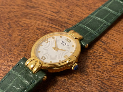 (1990s) Tissot G225/325 dress watch - white dial with gold markers - small size (NOS)