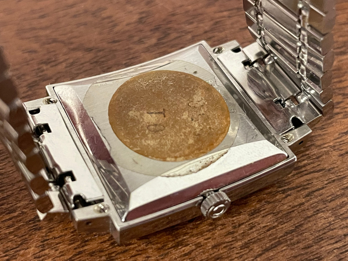 (1960s) Certina 5301.115 Town & Country - bracelet - square case - black dial w/ silver markers (NOS)