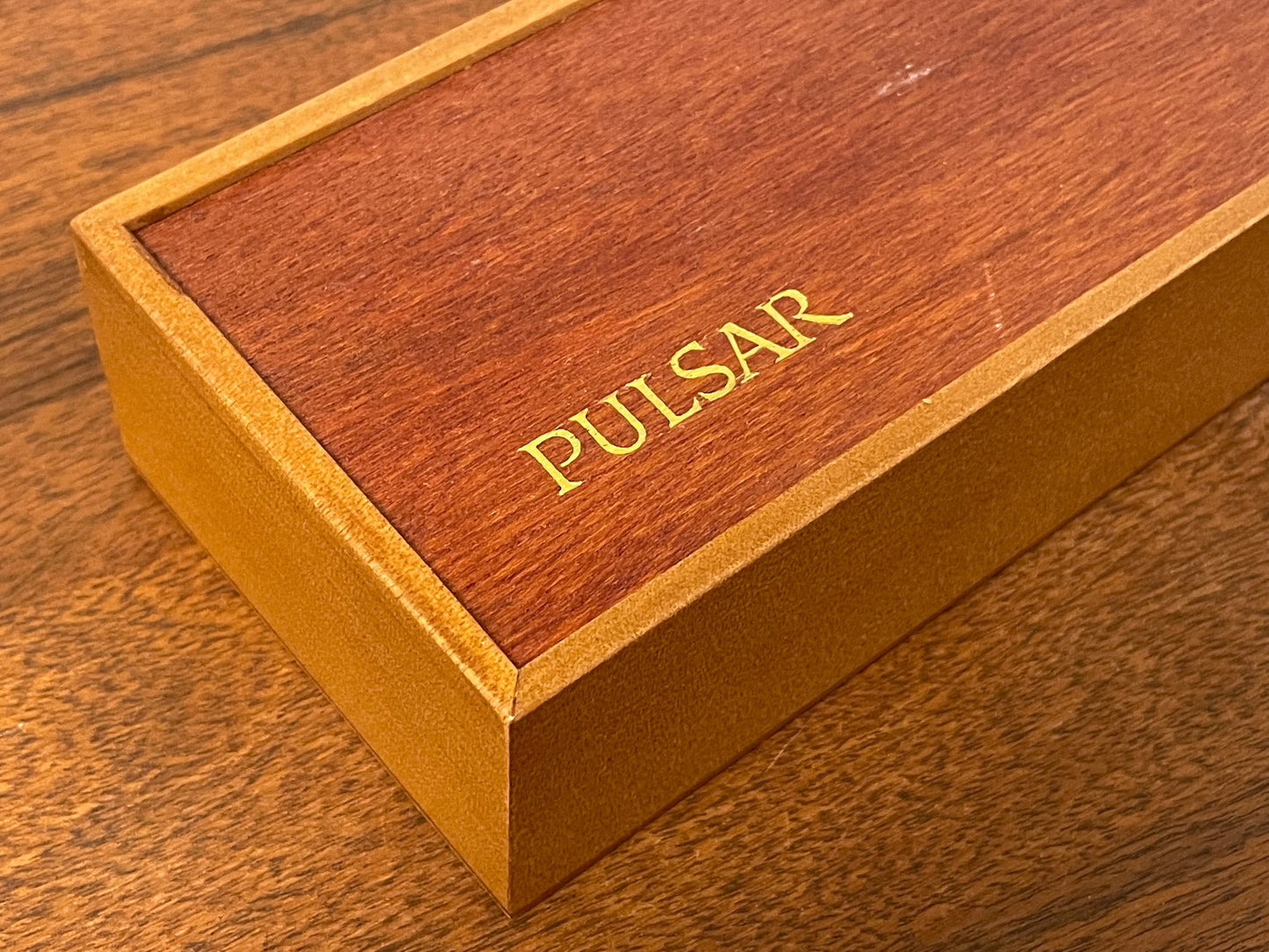 Vintage Pulsar rectangular wooden box